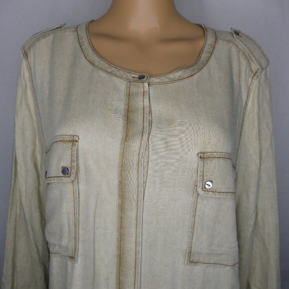 Two by Vince Camuto Distressed Pocket Blouse XL - Picture 2 of 10